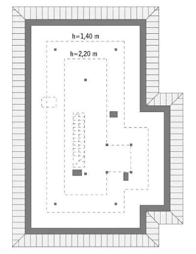 Duże możliwości — rzuty kondygnacji 2 (odbicie lustrzane)