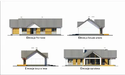 Efektowny - wariant I — elewacje 1 (odbicie lustrzane)