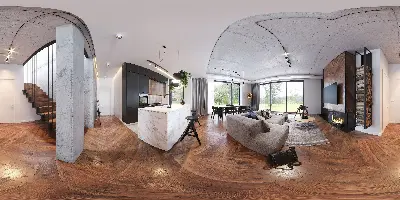 Efektywny - wariant I (z wentylacją mechaniczną i rekuperacją) — panoramy 360° 1