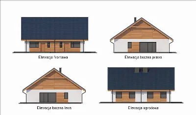 Elastyczny (bliźniak) — elewacje 1 (odbicie lustrzane)