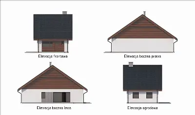 Elastyczny - wariant I — elewacje 1 (odbicie lustrzane)