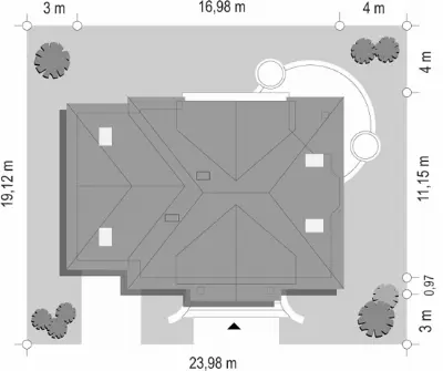 Faworyt — plan sytuacyjny 1 (odbicie lustrzane)