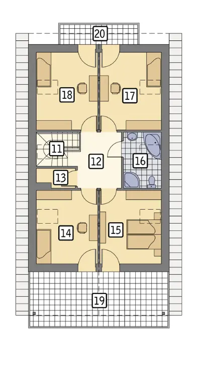 Fotogeniczny — rzuty kondygnacji 2 (odbicie lustrzane)
