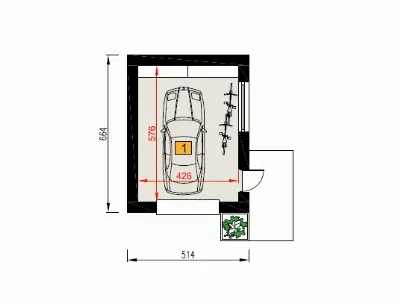 Garaż G118 — rzuty kondygnacji 1 (odbicie lustrzane)