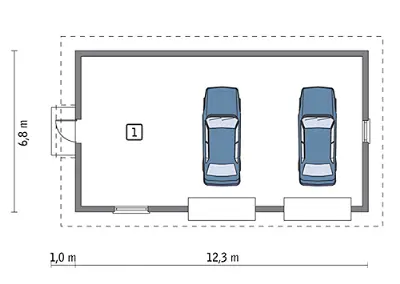 Garaż G12 — rzuty kondygnacji 1 (odbicie lustrzane)