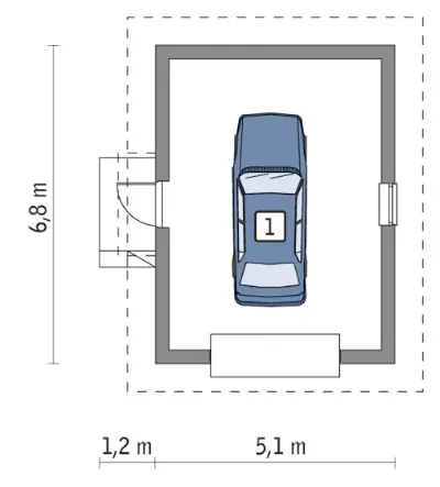 Garaż G28 — rzuty kondygnacji 1 (odbicie lustrzane)