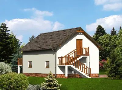 Garaż z częścią mieszkalną (letniskową) GC45 — wizualizacje 1
