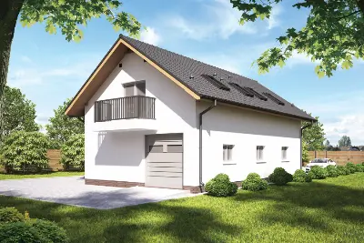 Garaż z częścią mieszkalną (letniskową) GC99 — wizualizacje 1
