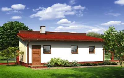 Garaż z kotłownią G54 — wizualizacje 2 (odbicie lustrzane)