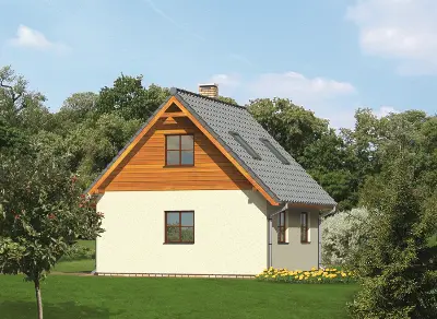 Garaż z poddaszem i pomieszczeniem gospodarczym G27a — wizualizacje 2 (odbicie lustrzane)