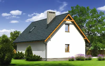Garaż z poddaszem i pomieszczeniem gospodarczym G56a — wizualizacje 2 (odbicie lustrzane)