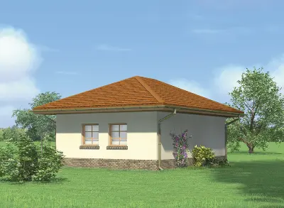 Garaż z pomieszczeniem gospodarczym G31 — wizualizacje 2 (odbicie lustrzane)