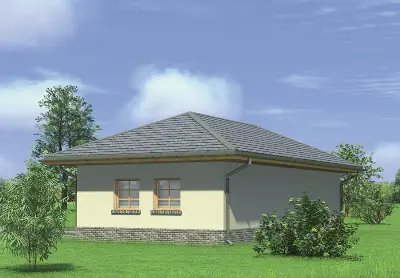 Garaż z pomieszczeniem gospodarczym G31a — wizualizacje 2 (odbicie lustrzane)