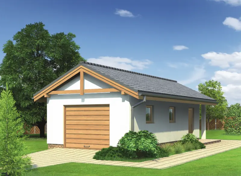 Projekt domu Garaż z pomieszczeniem gospodarczym G41a — wizualizacja