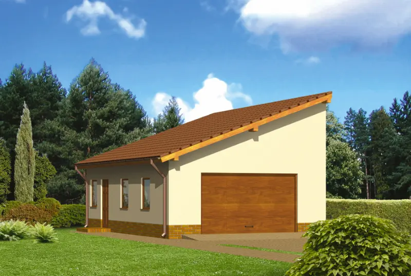 Projekt domu Garaż z pomieszczeniem gospodarczym GC13 — wizualizacja