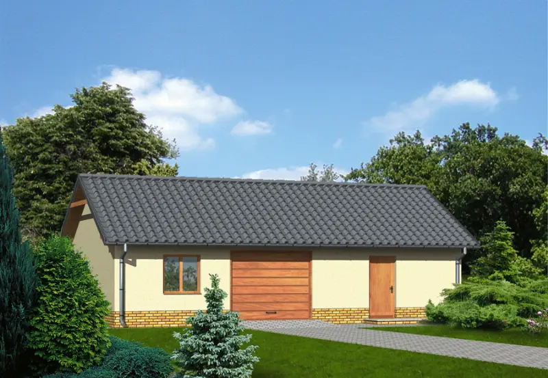 Projekt domu Garaż z pomieszczeniem gospodarczym GC53 — wizualizacja