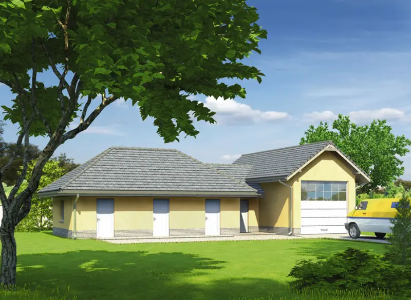 Projekt domu Garaż z pomieszczeniem gospodarczym GC77 — wizualizacja