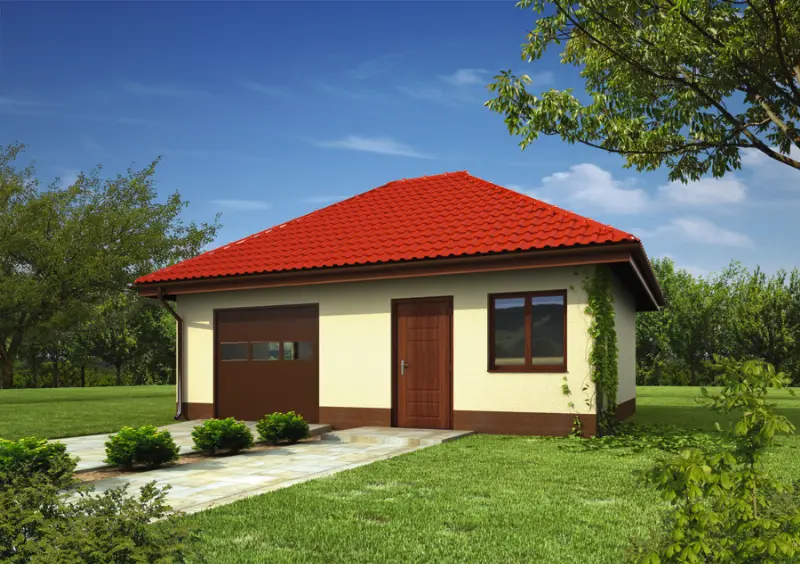 Projekt domu Garaż z pomieszczeniem gospodarczym GC85 — wizualizacja