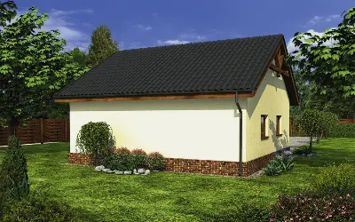 Garaż z pomieszczeniem gospodarczym i schowkiem GC42 — wizualizacje 1