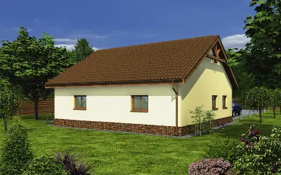 Garaż z pomieszczeniem gospodarczym i schowkiem GC44 — wizualizacje 2 (odbicie lustrzane)