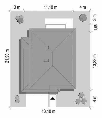 Helios wariant E — plan sytuacyjny 1 (odbicie lustrzane)