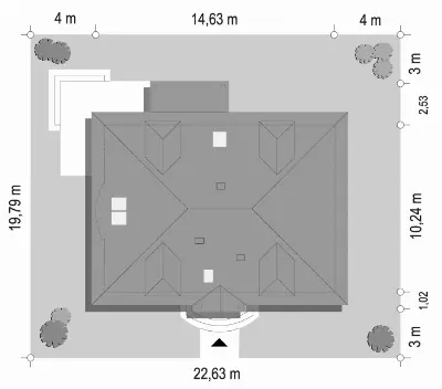 Hetman wariant B — plan sytuacyjny 1 (odbicie lustrzane)