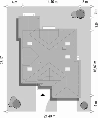 Hornówek — plan sytuacyjny 1 (odbicie lustrzane)
