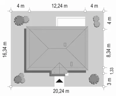 Jak Marzenie — plan sytuacyjny 1 (odbicie lustrzane)
