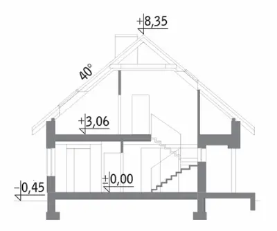 Jasna przestrzeń - wariant I — przekroje 1 (odbicie lustrzane)