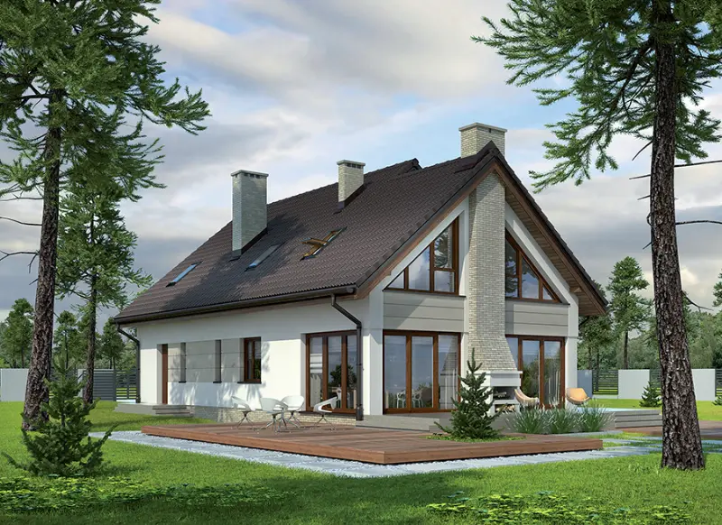 Projekt domu Jasna przestrzeń - wariant II — wizualizacja