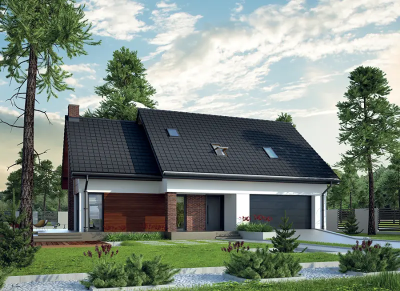 Projekt domu Jasna przestrzeń - wariant IV — wizualizacja
