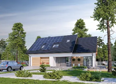 Jasna przestrzeń - wariant VI (z wentylacją mechaniczną i rekuperacją) — wizualizacje 1 (odbicie lustrzane)