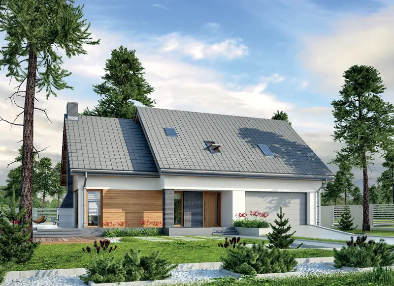 Projekt domu Jasna przestrzeń — wizualizacja