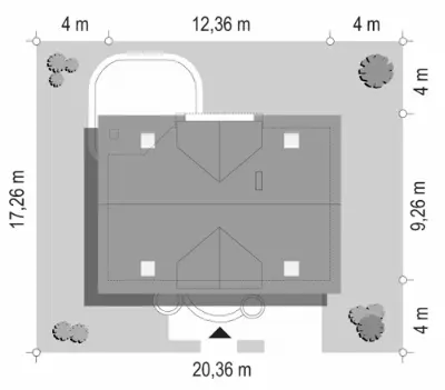 Koniczynka — plan sytuacyjny 1 (odbicie lustrzane)