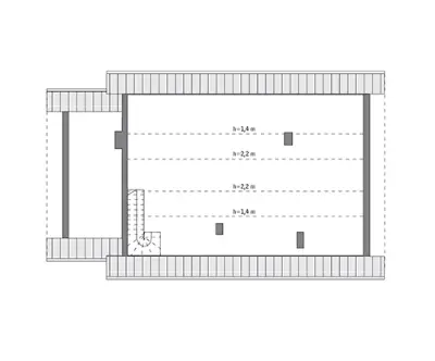 Kształtny - wariant I — rzuty kondygnacji 2 (odbicie lustrzane)
