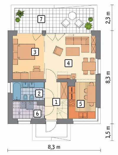 Ładny 2 — rzuty kondygnacji 1