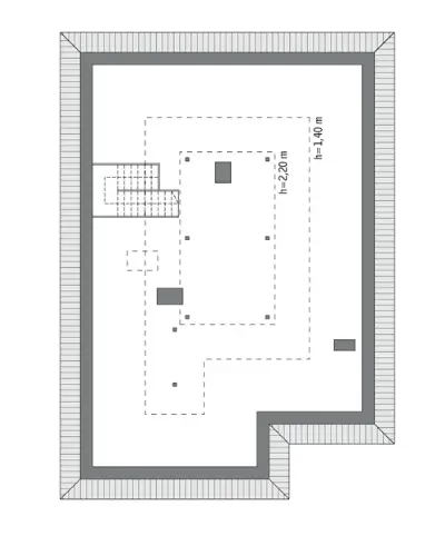 Leśny zakątek — rzuty kondygnacji 2 (odbicie lustrzane)