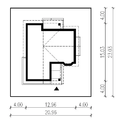 Letni wieczór - wariant III  (z usługą) — plan sytuacyjny 1 (odbicie lustrzane)