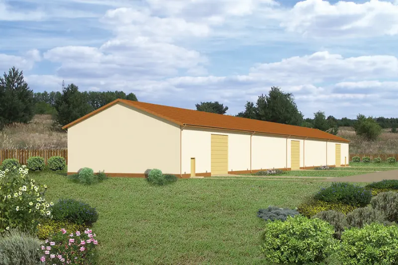Projekt domu Magazyn PMC01b — wizualizacja