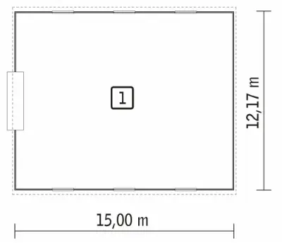 Magazyn (w konstrukcji stalowej) PMC07St — rzuty kondygnacji 1