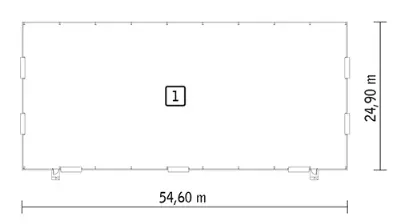 Magazyn (w konstrukcji stalowej) PMC12aSt — rzuty kondygnacji 1