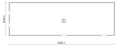 Magazyn (w konstrukcji stalowej) PMC12St — rzuty kondygnacji 1 (odbicie lustrzane)