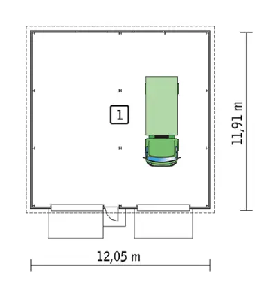 Magazyn (w konstrukcji stalowej) PMC18St — rzuty kondygnacji 1