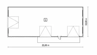 Magazyn (w konstrukcji stalowej) PMC19aSt — rzuty kondygnacji 1