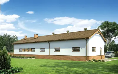Magazyn z częścią socjalną GM10 — wizualizacje 2 (odbicie lustrzane)