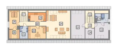 Magazyn z poddaszem mieszkalno-gospodarczym GM04a — rzuty kondygnacji 2 (odbicie lustrzane)
