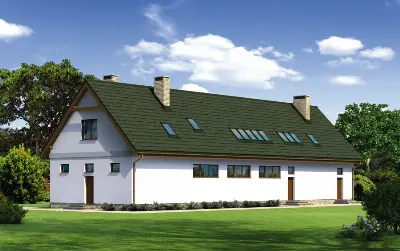 Magazyn z poddaszem mieszkalno-gospodarczym GM04a — wizualizacje 1