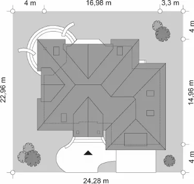 Maja 2 — plan sytuacyjny 1 (odbicie lustrzane)