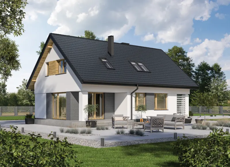 Projekt domu Malinowy krzew — wizualizacja