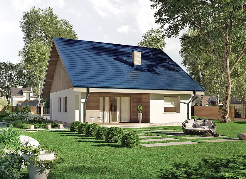 Projekt domu Miarodajny - wariant I — wizualizacja